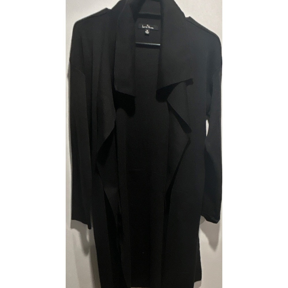Love, Tave Black Long Open Collared Lightweight Jacket Women's Size M